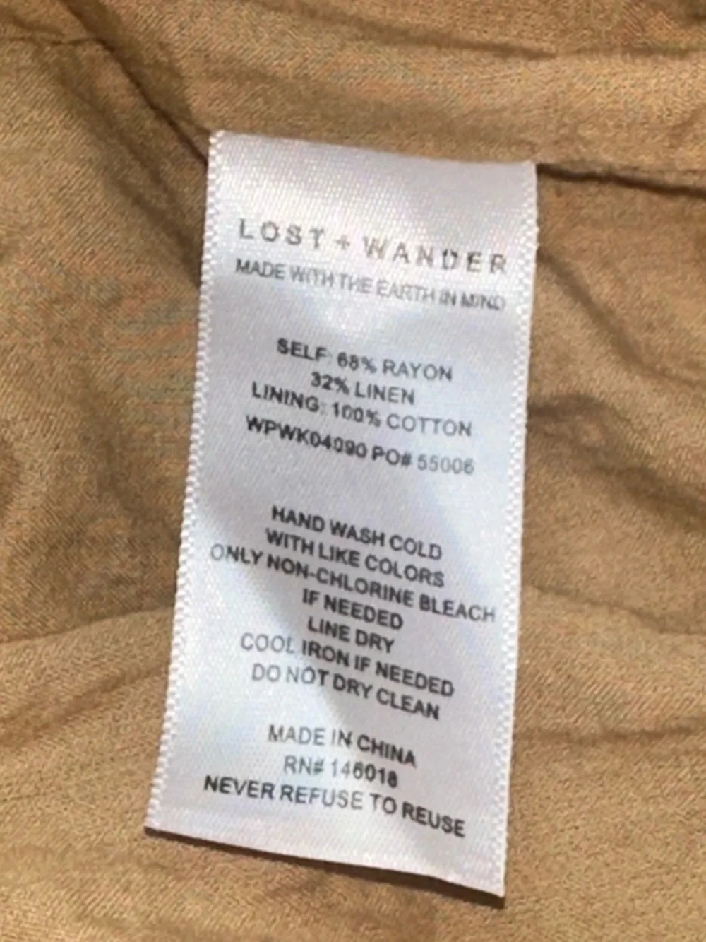 Lost + Wonder Paperbag Waist Shorts Size 1X Brown Linen Blend High Rise Boho